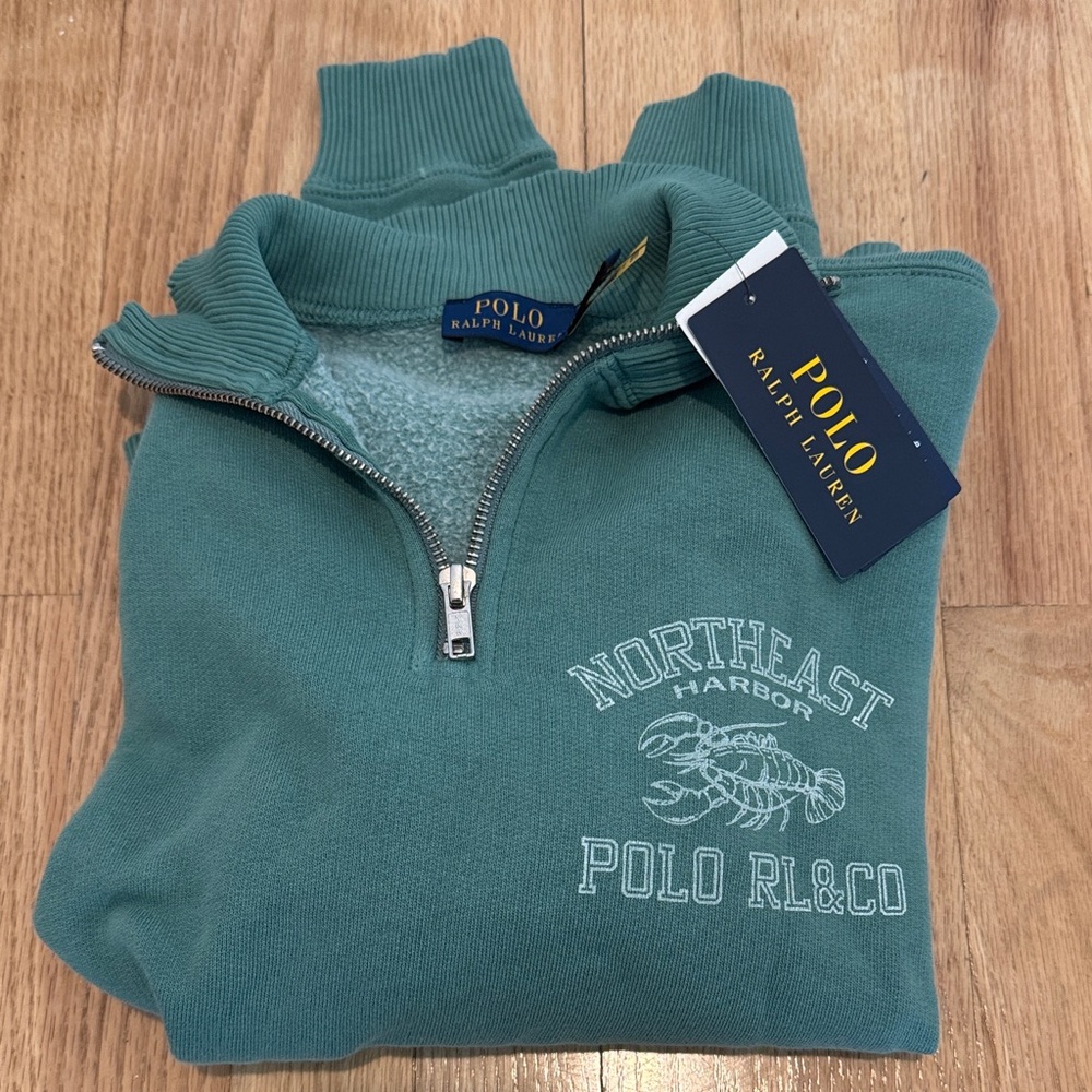 NWT Polo by Ralph Lauren Women’s Teal Half-Zip Fleece Pullover